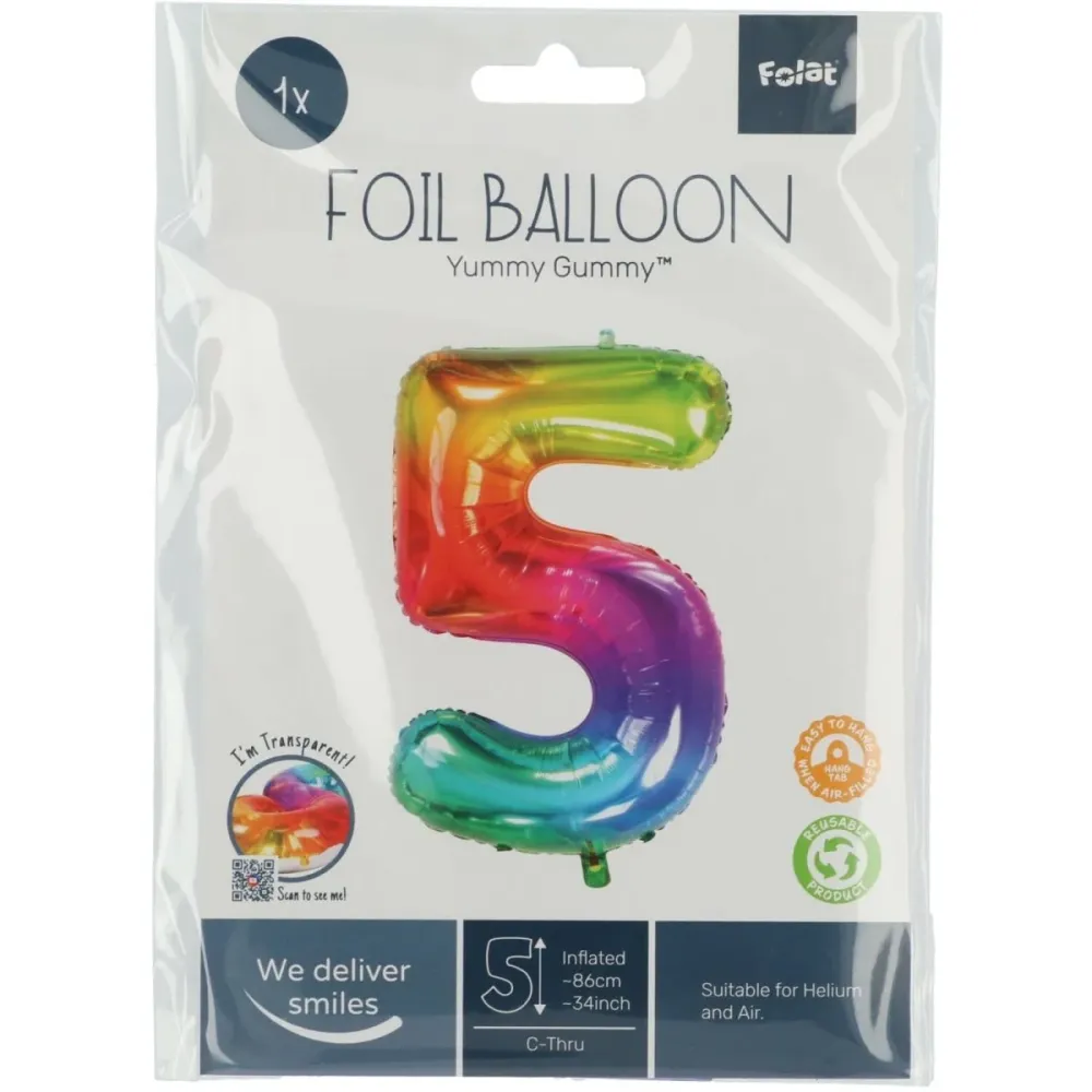 Folio ilmapallo Kuva 5 Rainbow XL 81cm tyhjä