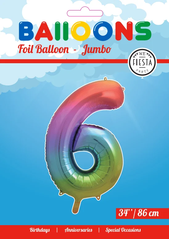 Folio ilmapallo Kuva 6 Rainbow XL 86cm tyhjä