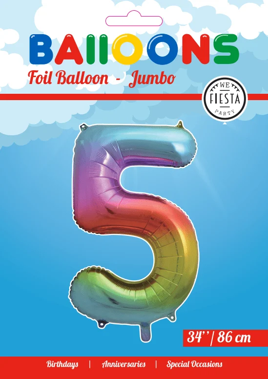 Folio ilmapallo Kuva 5 Rainbow XL 86cm tyhjä