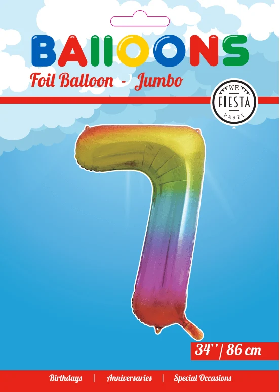 Folio ilmapallo Kuva 7 Rainbow XL 86cm tyhjä
