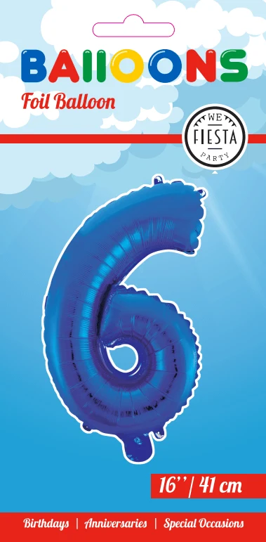 Folio ilmapallo kuva 6 sininen 41cm oljen kanssa