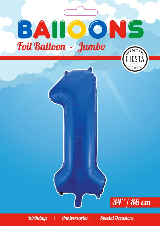 Folio ilmapallo kuva 1 sininen XL 86cm tyhjä