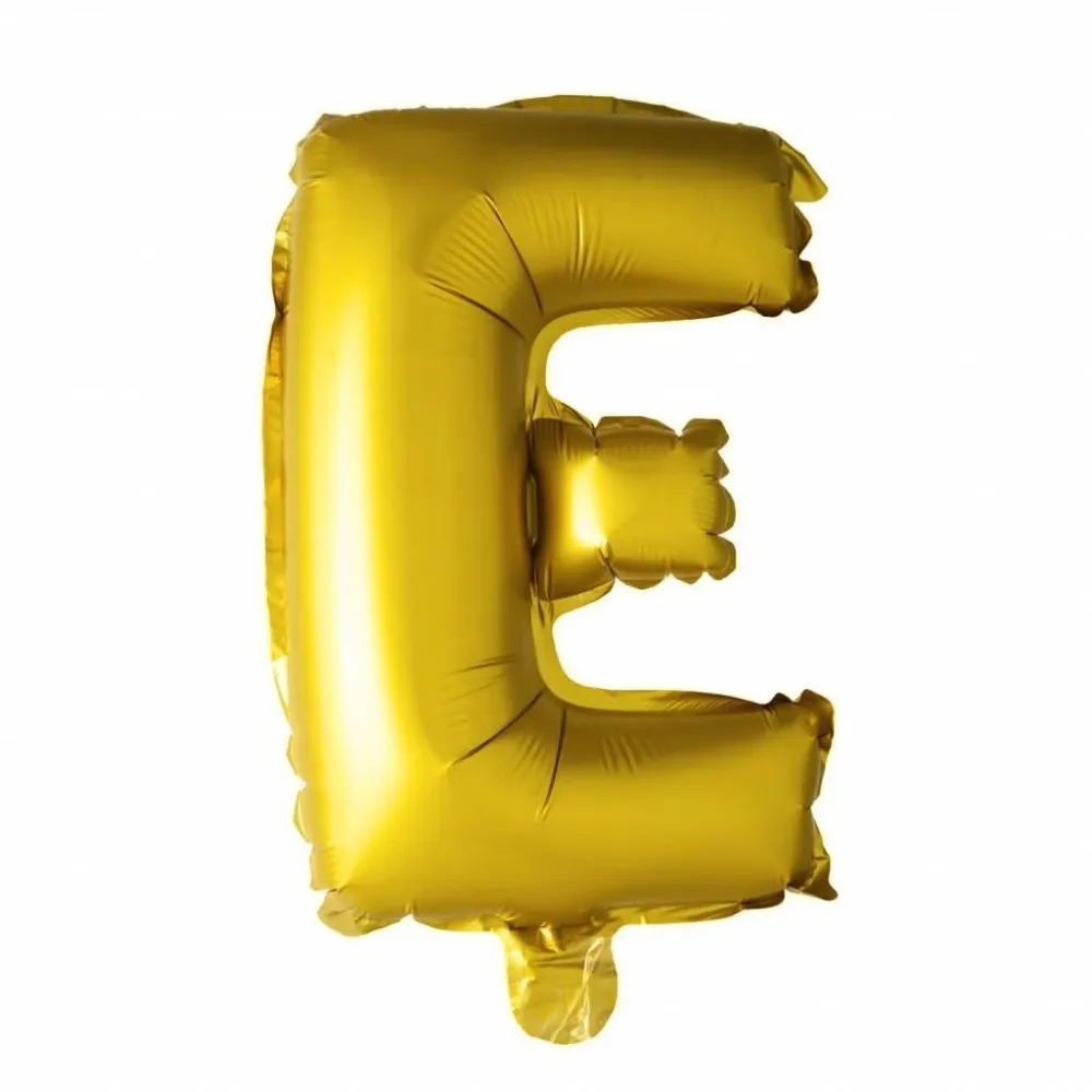 Folio ilmapallo Letter E Gold 41cm oljen kanssa olki