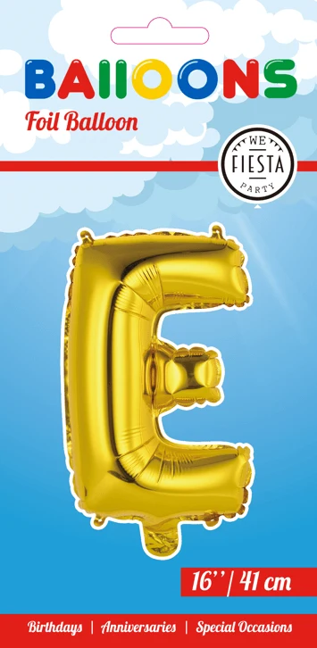 Folio ilmapallo Letter E Gold 41cm oljen kanssa olki