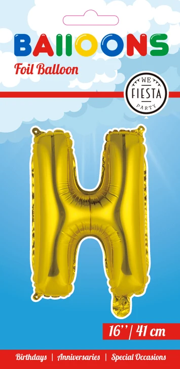 Folio ilmapallo Letter H Gold 41cm oljen kanssa olki