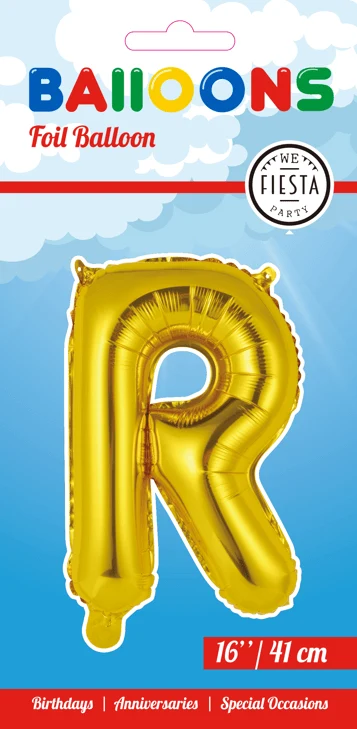 Folio ilmapallo Letter R Gold 41cm oljen kanssa olki