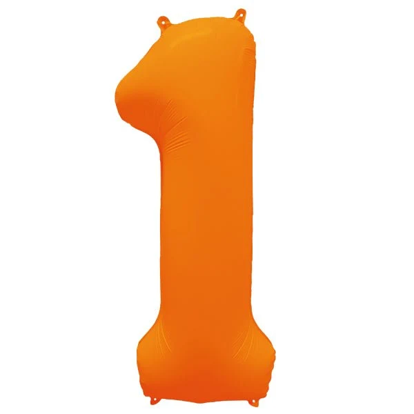 Folio numero ilmapallo 1 Neon oranssi 86cm x 70cm tyhjä tyhjä