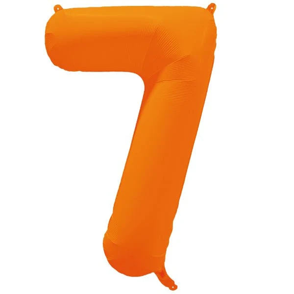 Folio numero ilmapallo 7 Neon oranssi 86cm x 70cm tyhjä tyhjä