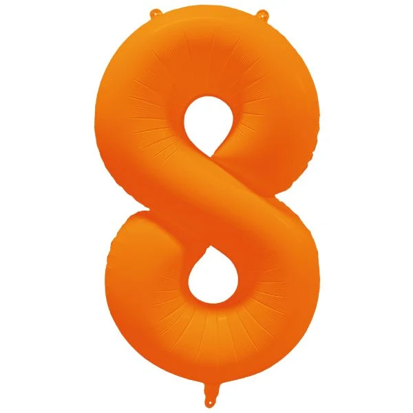 Folio numero ilmapallo 8 Neon oranssi 86cm x 70cm tyhjä tyhjä