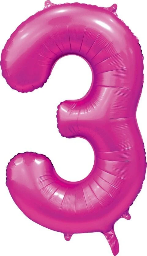 Fuksia hahmo ilmapallo 3 vuotta Kiilto 86cm
