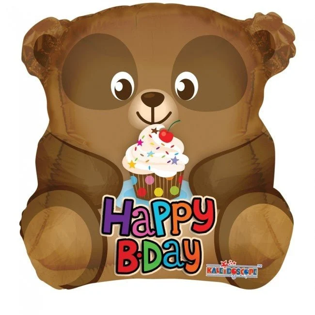 Helium ilmapallo Bear Hyvää syntymäpäivää 45cm tyhjä