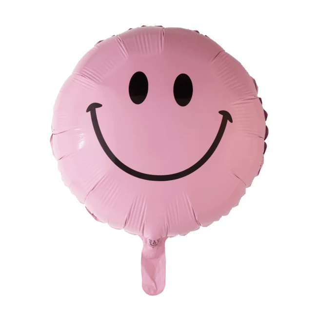 Helium ilmapallo Emoji hymy vaaleanpunainen 45cm tyhjä
