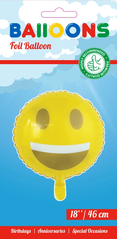 Helium ilmapallo Emoji Smile 45cm tyhjä