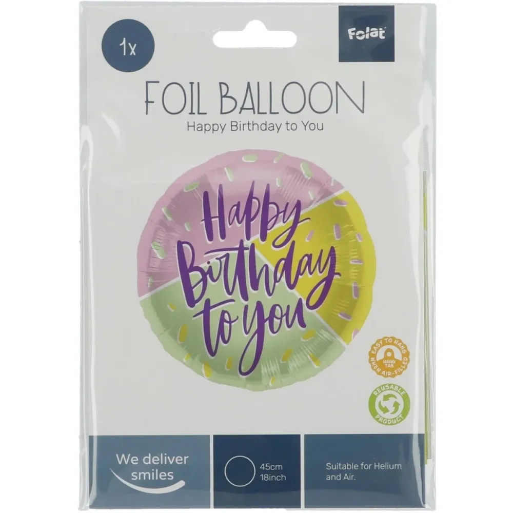 Helium ilmapallo Hyvää syntymäpäivää Tyhjä värillinen 45cm