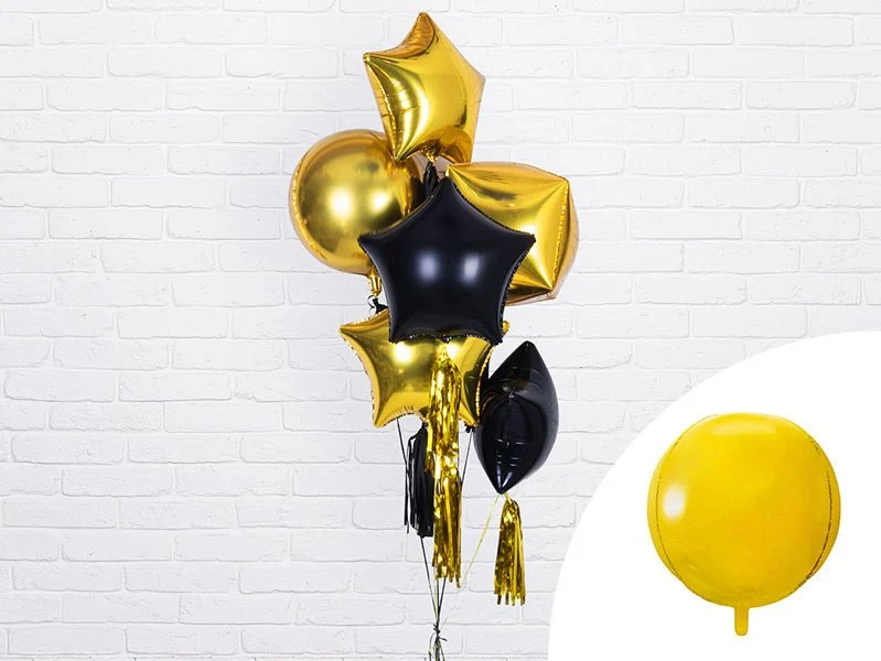 Helium ilmapallo pyöreä kultainen tyhjä 40cm