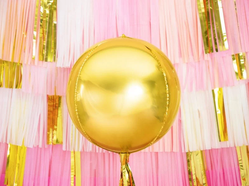 Helium ilmapallo pyöreä kultainen tyhjä 40cm