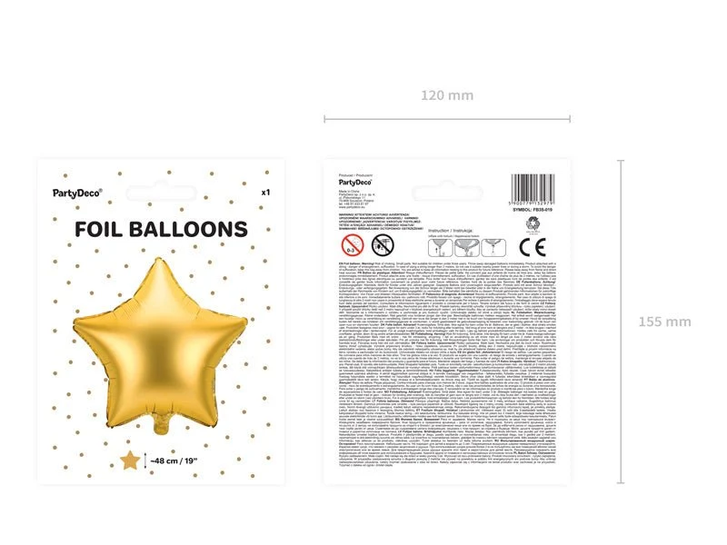 Helium ilmapallo Star Gold Gold tyhjä 48cm