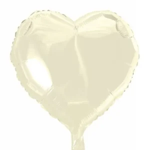 Helium ilmapallo Sydän Ivory 46cm tyhjä