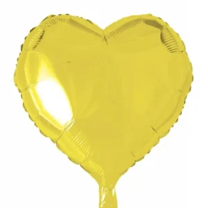 Helium ilmapallo sydän keltainen 46cm tyhjä