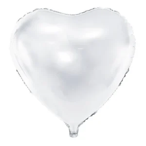 Helium ilmapallo sydän valkoinen tyhjä 45cm