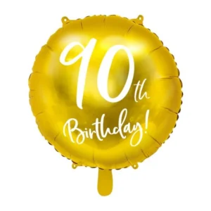 Helium ilmapallo 90. syntymäpäivä kulta tyhjä 45cm