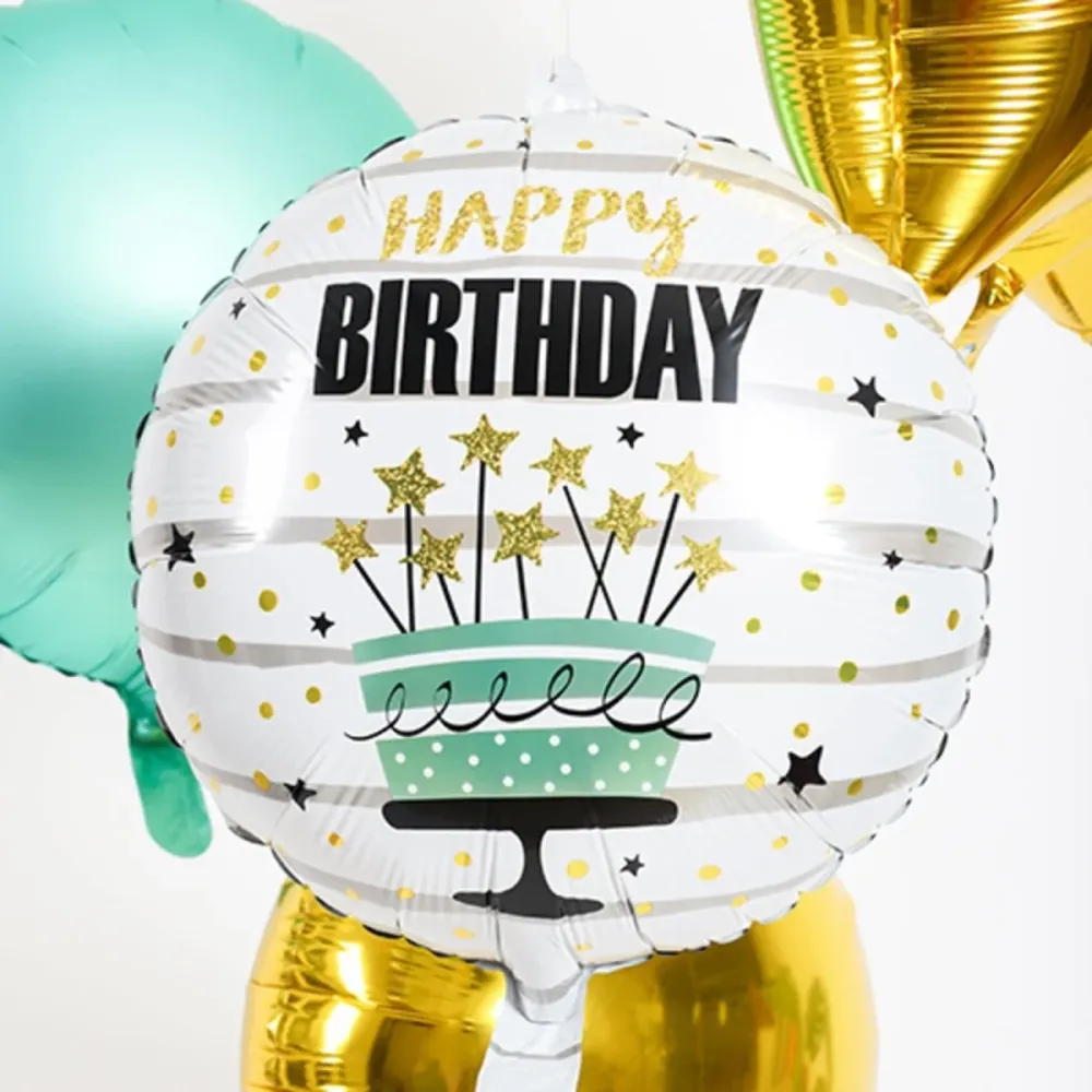 Helium ilmapallo syntymäpäiväkakku tähdet tyhjä 45cm