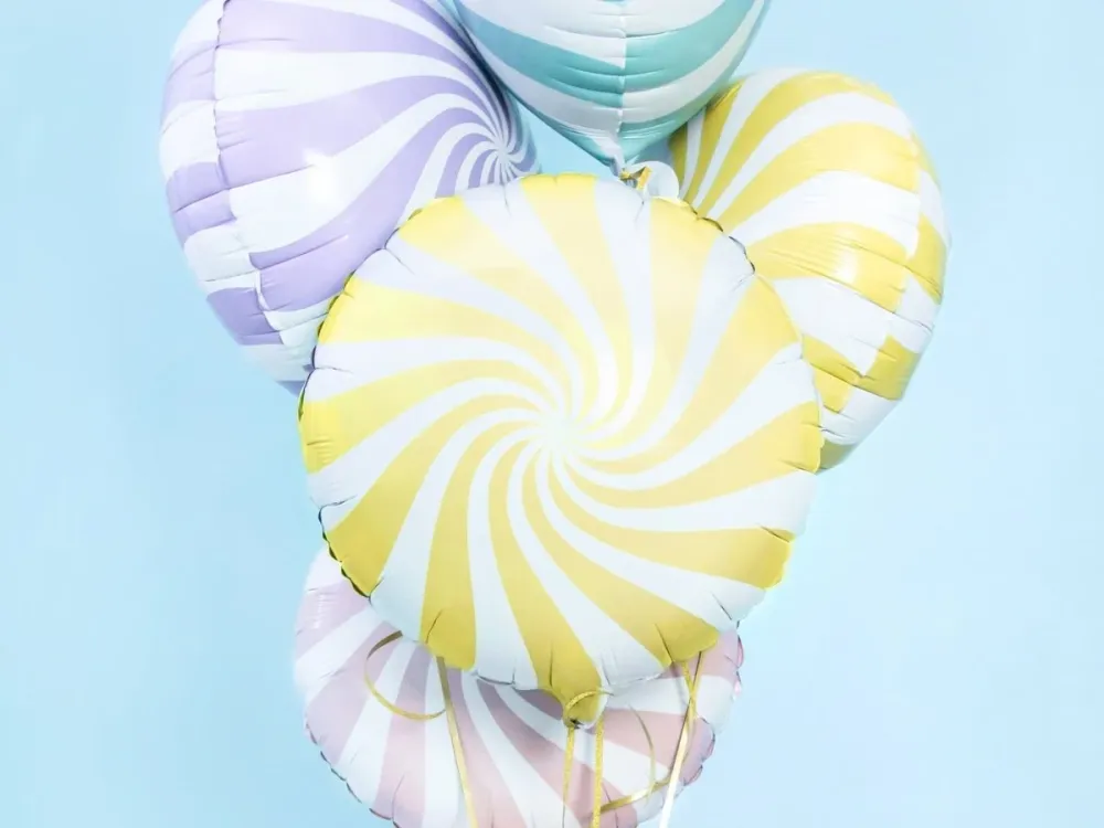 Helium ilmapallo vaaleankeltainen pyörre 45cm tyhjä