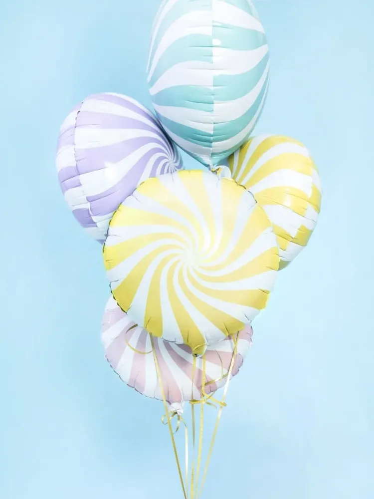 Helium ilmapallo vaaleankeltainen pyörre 45cm tyhjä