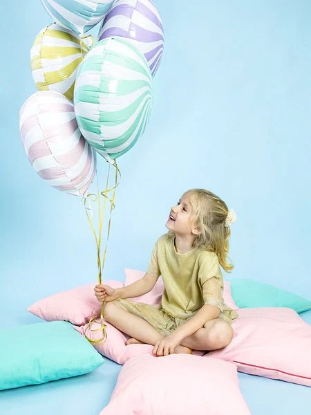 Helium ilmapallo vaaleankeltainen pyörre 45cm tyhjä