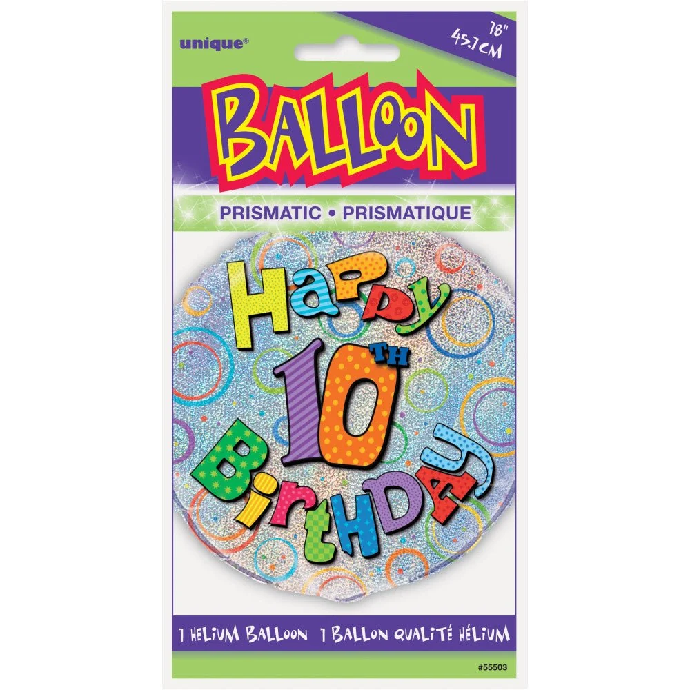 Helium ilmapallo 10 vuotta Glitter 45cm tyhjä