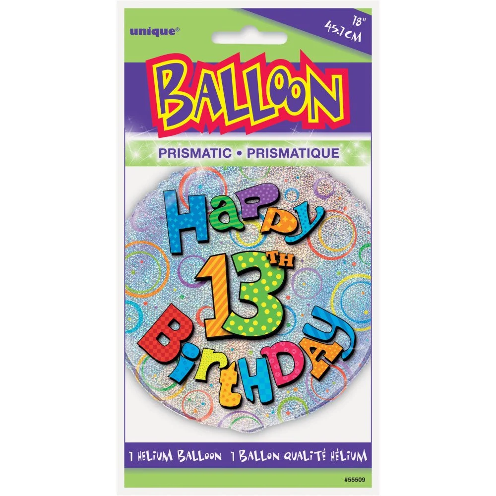 Helium ilmapallo 13 vuotta Glitter 45cm tyhjä