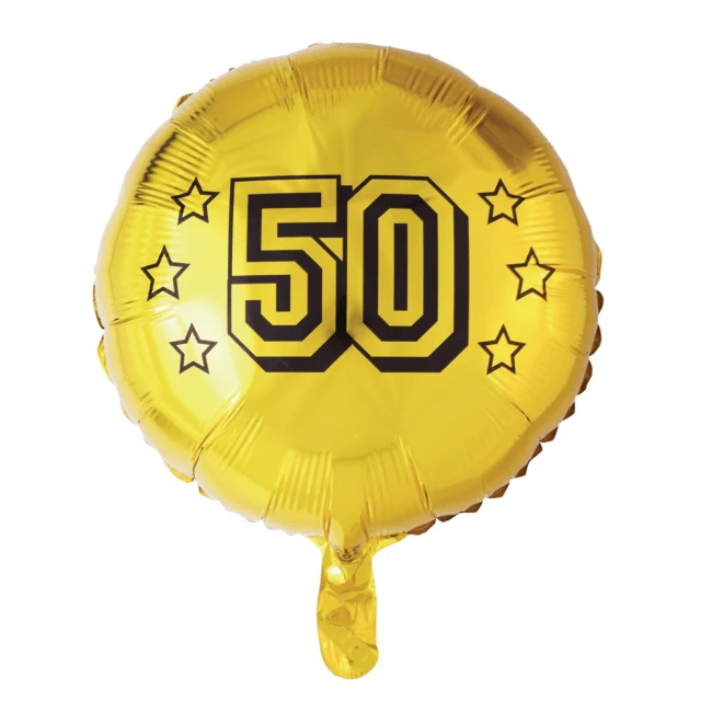 Helium ilmapallo 50 vuotta Gold 45cm tyhjä