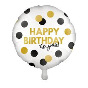 Hyvää syntymäpäivää helium ilmapallo Dots tyhjä 46cm