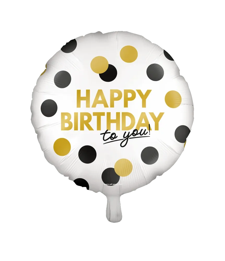 Hyvää syntymäpäivää helium ilmapallo Dots tyhjä 46cm
