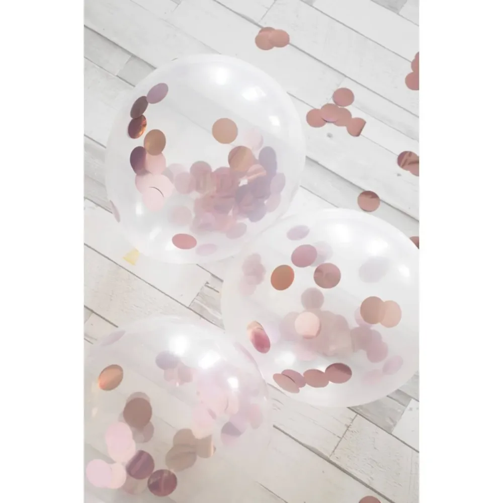 Ilmapalloja ruusukullan konfetilla 30cm - 4 kpl
