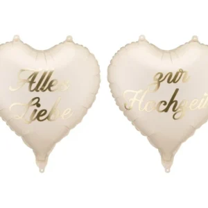 Ilmapallot sydämet ''Alles Liebe zur Hochzeit'', 45 cm, sekoitus