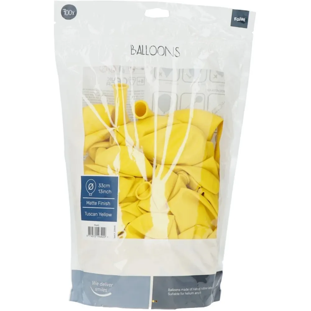 Keltaiset ilmapallot Toscanan keltainen 33cm 100kpl