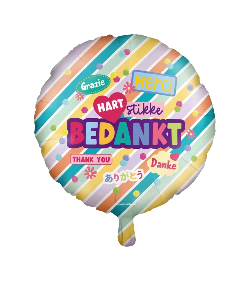 Kiitos Helium ilmapallo värillinen tyhjä 46cm
