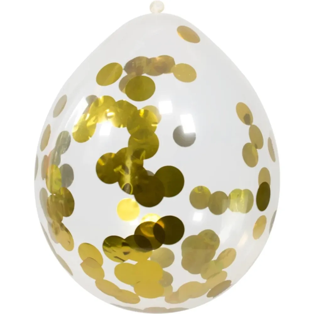 Konfetti ilmapallot Kulta 30cm 4kpl