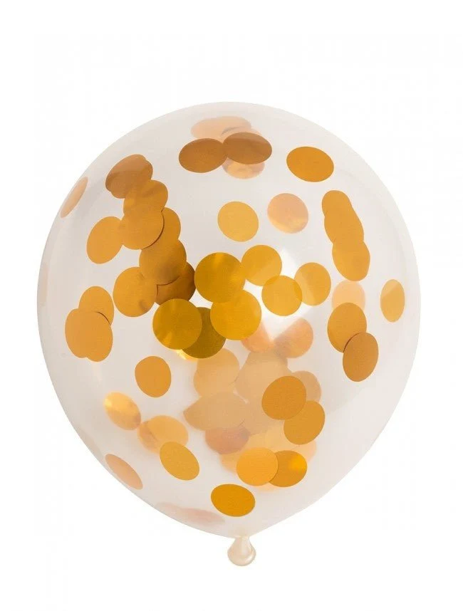 Konfetti ilmapallot kulta 30cm 6kpl