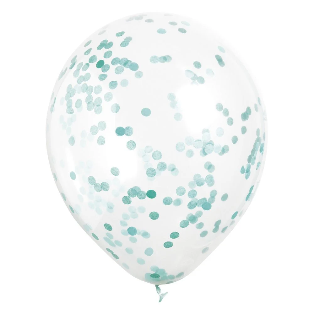 Konfetti ilmapallot turkoosi 40cm 6kpl