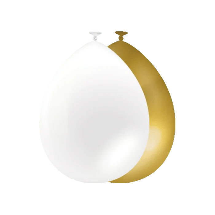 Kultaiset valkoiset ilmapallot 30cm 25kpl
