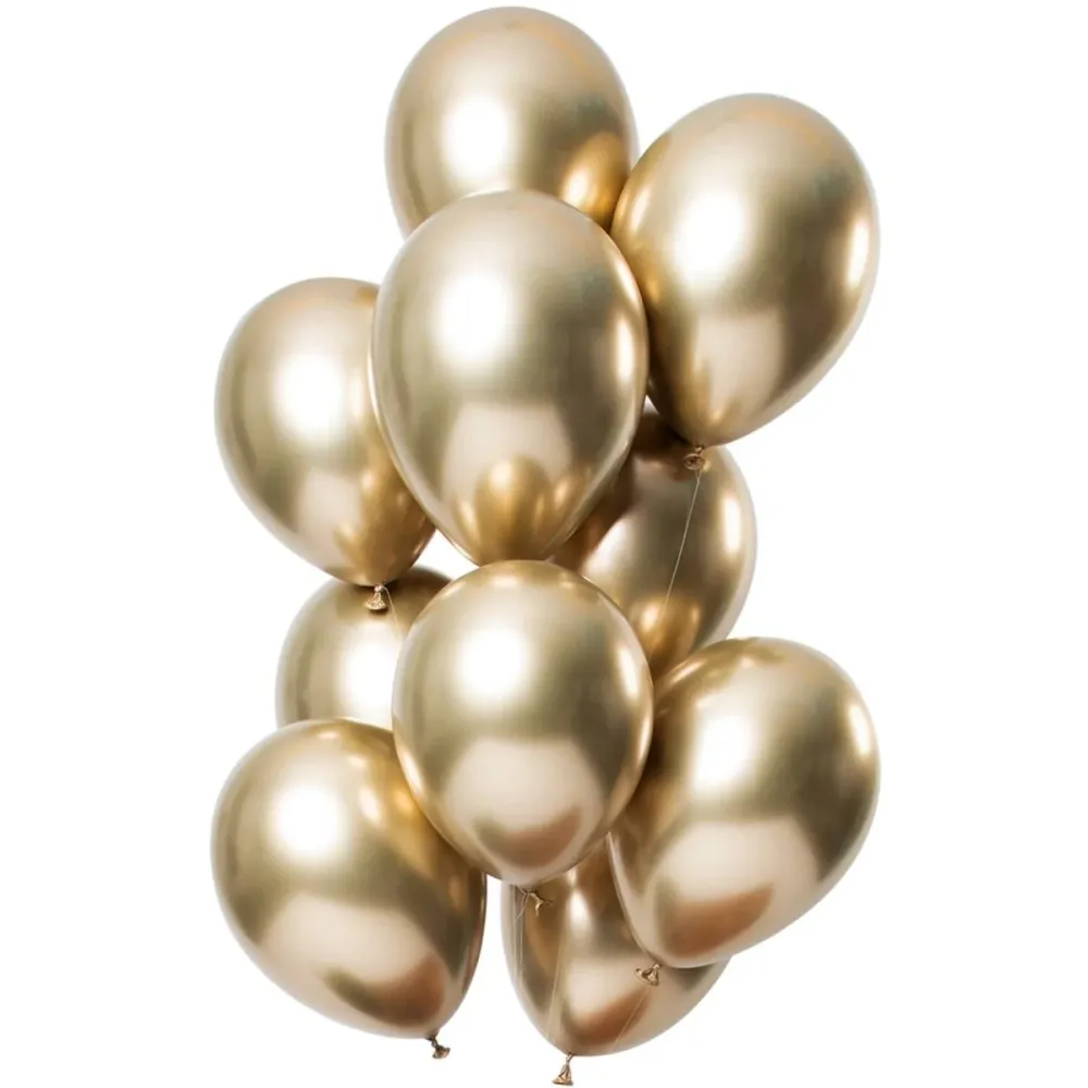 Lateksi ilmapallot Peiliefekti Kulta 33 cm - 12 kpl