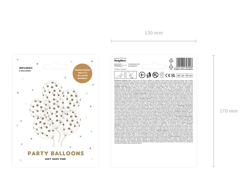 Läpinäkyvä ilmapallot Gold Dots