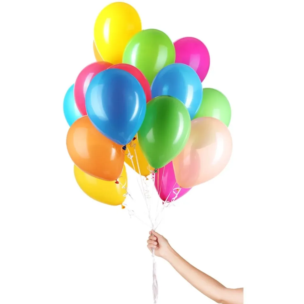 Moniväriset ilmapallot nauhalla 23cm - 30 kpl