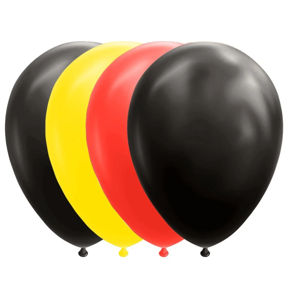 Musta Keltainen Punainen Ilmapallot 30cm 10kpl