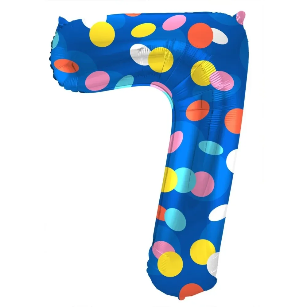 Numero ilmapallo 7 vuotta Pisteet Tyhjä 86cm