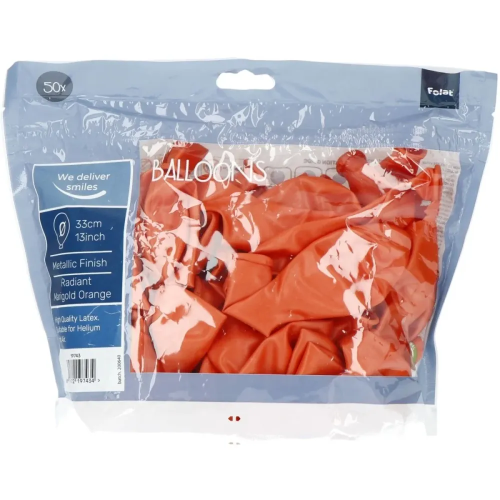 Oranssit ilmapallot Metaliic 33cm 50kpl