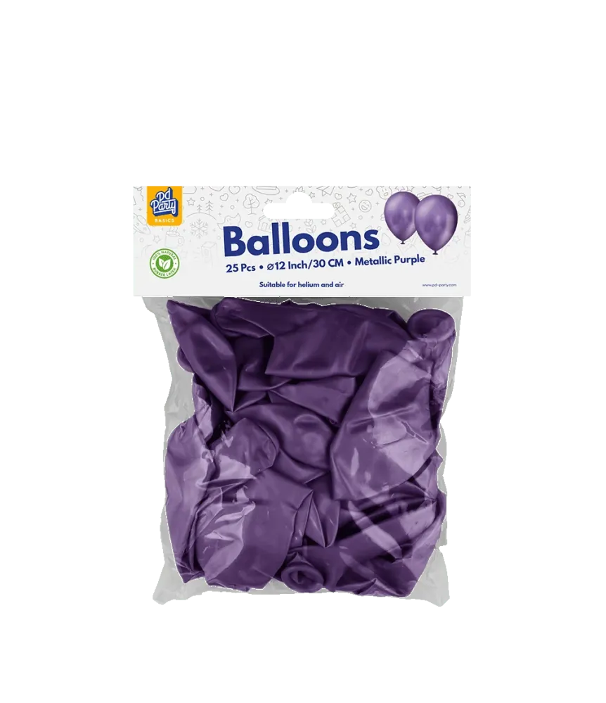 Purppura ilmapallot metalli 30cm 25kpl