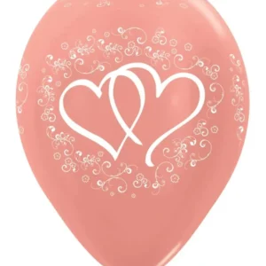 Rose Gold ilmapallot sydämet 30cm 25kpl